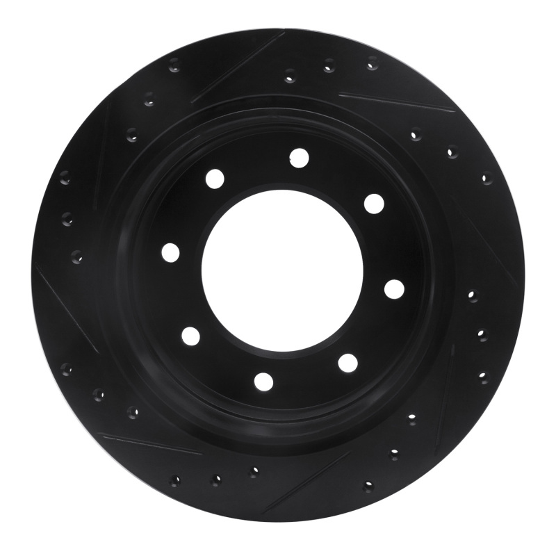 Cadillac DTS Brake Rotor (1) - Rear Right - R1 Concepts - Drilled & Slotted - Black - `00-`11